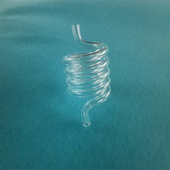 Tubo in vetro al quarzo con silice fusa con tubo in vetro al quarzo a spirale resistente al calore